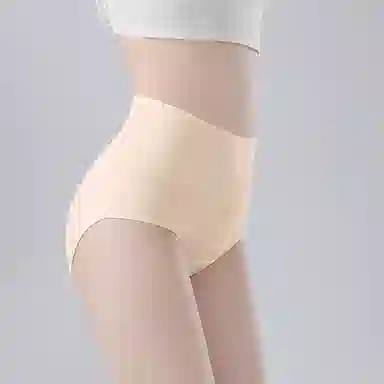 二三二三 纯色简约高腰设计透气吸湿排汗不卡档不勒肉不卷边三角裤柔软舒适亲肤防夹臀时尚百搭潮流内裤 女款 组合装