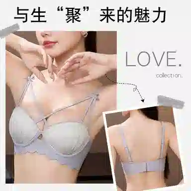 二三二三 蕾丝小胸聚拢半杯显大防下垂收副乳文胸 女款