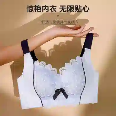 二三二三 小胸平胸不空杯中厚无钢圈聚拢专用纯欲性感舒适透气上托收副乳无痕防下垂调整型美背文胸 女款 组合装