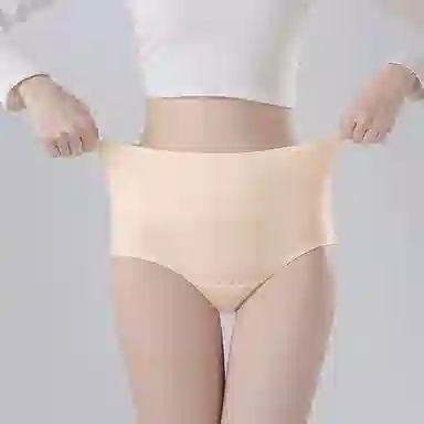 二三二三 纯色简约高腰设计透气吸湿排汗不卡档不勒肉不卷边三角裤柔软舒适亲肤防夹臀时尚百搭潮流内裤 女款 组合装