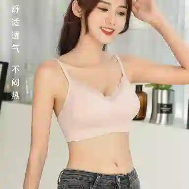 二三二三 纯色简约舒适无痕无钢圈收副乳小胸聚拢背心式美背文胸 女款