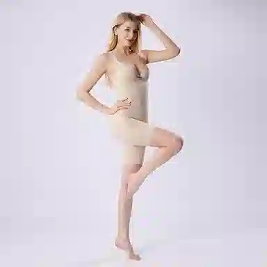 二三二三 亲肤透气产后塑形托胸收腹提臀舒适不卷边无痕简约后脱加宽肩带塑身包臀连体衣 女款 礼盒装