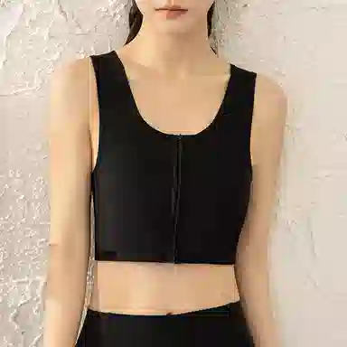 二三二三 大胸显小束胸超平无钢圈瘦胸无痕防震防下垂文胸背心 女款 白色