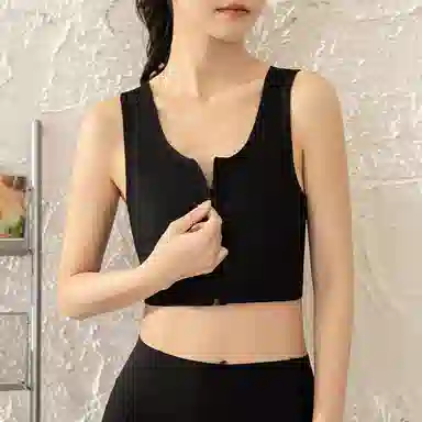 二三二三 大胸显小束胸超平无钢圈瘦胸无痕防震防下垂文胸背心 女款 白色