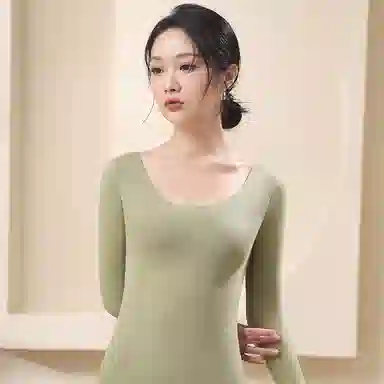 二三二三 无痕加厚发热修身打底舒适亲肤秋衣秋裤温暖发热保暖套装 女款 紫色