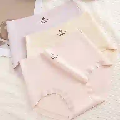 二三二三 纯棉高腰无痕亲肤柔软舒适中腰包臀不卡裆不夹臀不卷边三角抑菌透气吸汗纯色字母印花简约时尚百搭潮流内裤 女款 组合装