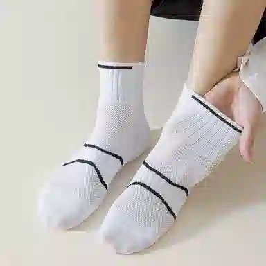 二三二三 纯色毛巾底缓震运动袜吸汗透气防臭日常通勤休闲袜舒适亲肤减压跑步健身训练袜户外骑行体育生羽毛球登山中筒袜 男女同款