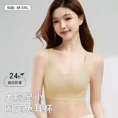 二三二三 日常简约隐形无痕舒适提拉聚拢防下垂内衣透气柔软亲肤妈生感美背时尚百搭无钢圈可调节肩带文胸 女款