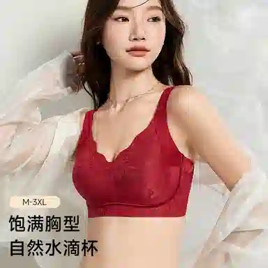 二三二三 新中式国风本命年婚嫁马年大码无痕内衣果冻软支撑亲肤舒适透气聚拢优雅背心美背无钢圈防下垂约会小心机日常通勤文胸 女款