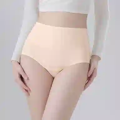二三二三 纯色简约高腰设计透气吸湿排汗不卡档不勒肉不卷边三角裤柔软舒适亲肤防夹臀时尚百搭潮流内裤 女款 组合装