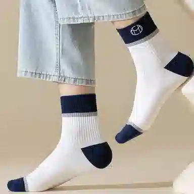 二三二三 潮流时尚撞色舒适抑菌防臭运动袜吸湿排汗个性袜子爬山跑步健身日常通勤中筒袜 男款