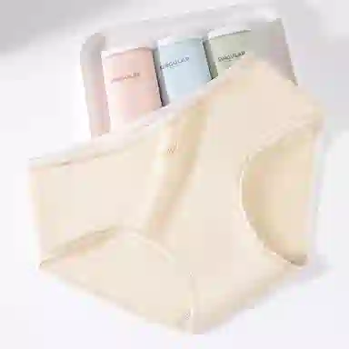 二三二三 撞色字母设计不夹臀不卡档中腰舒适不勒三角裤抑菌无痕透气亲肤简约时尚百搭潮流日常通勤少女内裤 女款 组合装