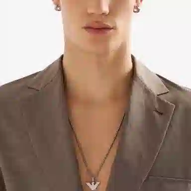 Emporio Armani Classic Logo Necklace Silver