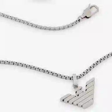Emporio Armani Classic Logo Necklace Silver