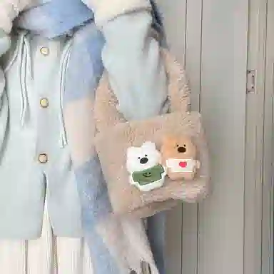 轩玺 可爱百搭通勤 毛绒 手提包 常规 女款 多色