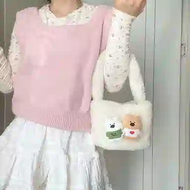 轩玺 可爱百搭通勤 毛绒 手提包 常规 女款 多色