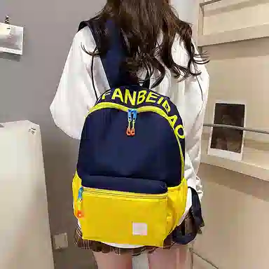 轩玺 撞色休闲简约百搭 牛津布 双肩包小背包学生书包 女款 粉色/蓝色/红色/玫粉色