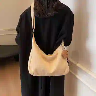 轩玺 简约大容量时尚百搭休闲 麂皮绒 托特包单肩手提斜挎包 常规 女款 棕色/黑色/卡其色/红色