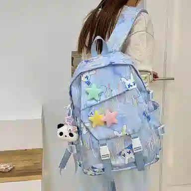 轩玺 休闲简约日常通勤时尚百搭 牛津布 双肩包学生书包背包旅行包 大号 男女同款情侣款 黑色