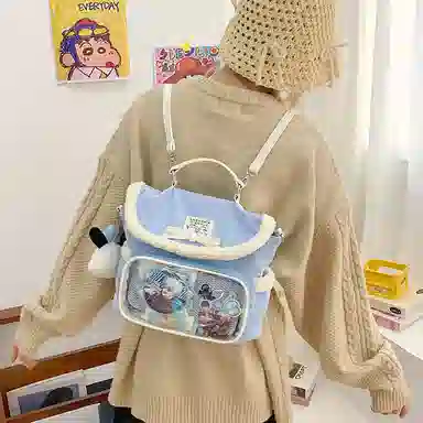 轩玺 可爱毛茸茸小众百搭休闲简约 牛津布 书包双肩包 男女同款情侣款 多色