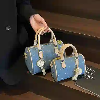轩玺 高级感小众简约时尚甜美百搭通勤 牛津布 手提包 女款 蓝色