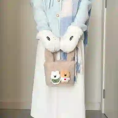 轩玺 可爱百搭通勤 毛绒 手提包 常规 女款 多色