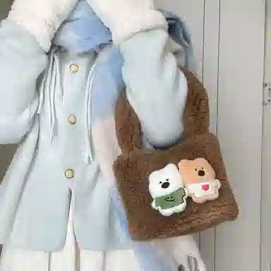 轩玺 可爱百搭通勤 毛绒 手提包 常规 女款 多色