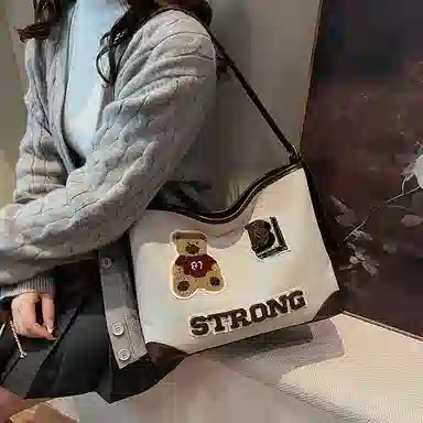 轩玺 高级质感小熊百搭通勤 帆布 帆布包托特包单肩包 女款 多色