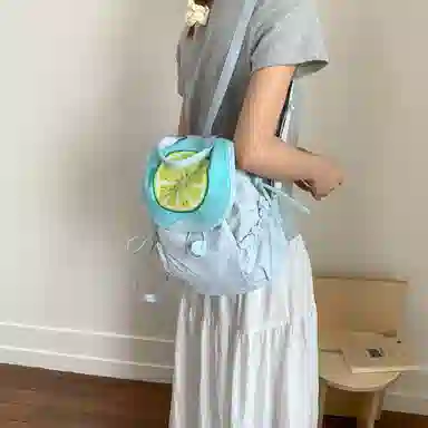 轩玺 夏日多巴胺撞色小清新学院风通勤 尼龙 双肩包 女款 多色