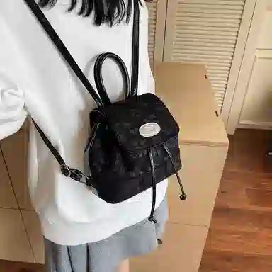 轩玺 韩系洋气小巧轻便时尚通勤 牛津布 双肩包 常规 女款 白色/黑色