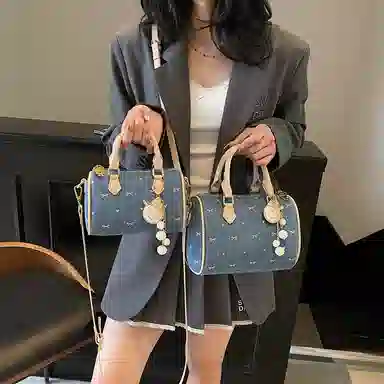 轩玺 高级感小众简约时尚甜美百搭通勤 牛津布 手提包 女款 蓝色