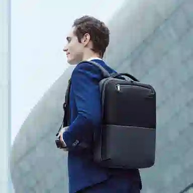 北极猎人 商务男士双肩包休闲出差旅游电脑包 防泼水 黑色/蓝色/灰色