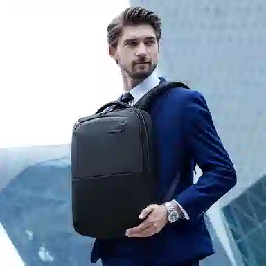 北极猎人 商务男士双肩包休闲出差旅游电脑包 防泼水 黑色/蓝色/灰色