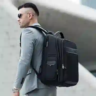 北极猎人 大容量旅行日常通勤出差 涤纶（聚酯纤维） 背包双肩包 大号 男款 黑色/灰色/蓝色