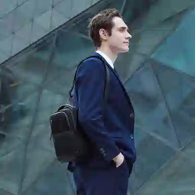 北极猎人 通勤多功能涤纶斜挎单肩包防泼水 男款 黑色/蓝色/灰色