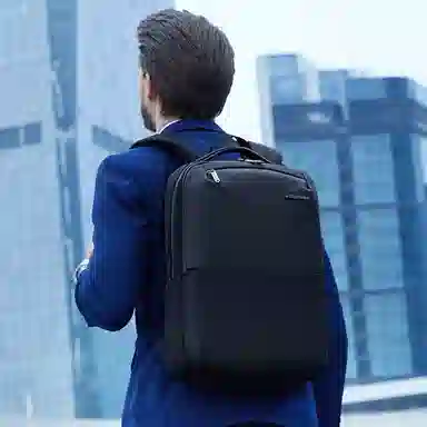 北极猎人 商务男士双肩包休闲出差旅游电脑包 防泼水 黑色/蓝色/灰色