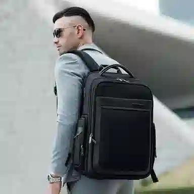 北极猎人 大容量旅行日常通勤出差 涤纶（聚酯纤维） 背包双肩包 大号 男款 黑色/灰色/蓝色