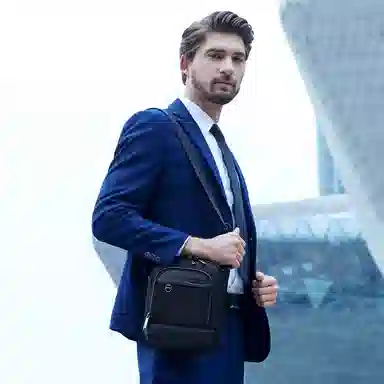 北极猎人 大容量 多功能口袋 高密度防泼水 涤纶 斜挎包 常规 男款 黑色/蓝色/灰色