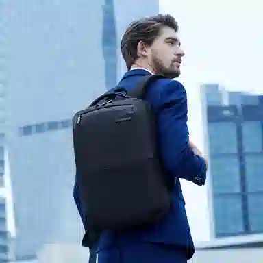 北极猎人 商务男士双肩包休闲出差旅游电脑包 防泼水 黑色/蓝色/灰色