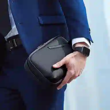 北极猎人 时尚简约轻便日常通勤休闲防泼水 涤纶 手提包手拿包 男款 黑色/蓝色/灰色