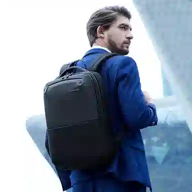 北极猎人 商务男士双肩包休闲出差旅游电脑包 防泼水 黑色/蓝色/灰色