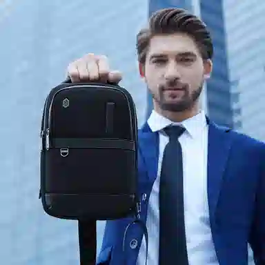 北极猎人 通勤多功能涤纶斜挎单肩包防泼水 男款 黑色/蓝色/灰色