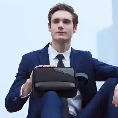 北极猎人 时尚简约轻便日常通勤休闲防泼水 涤纶 手提包手拿包 男款 黑色/蓝色/灰色