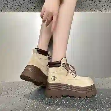 复古潮流底厚增高舒适百搭时尚个性经典马丁 短靴 女