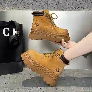 复古潮流底厚增高舒适百搭时尚个性经典马丁 短靴 女