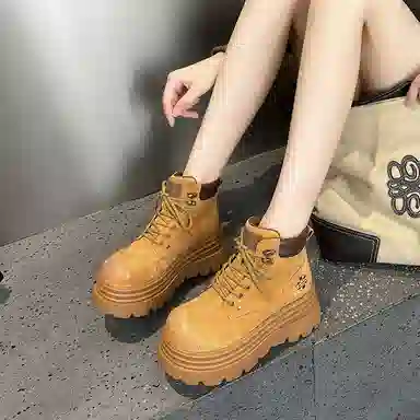 复古潮流底厚增高舒适百搭时尚个性经典马丁 短靴 女