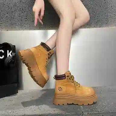 复古潮流底厚增高舒适百搭时尚个性经典马丁 短靴 女