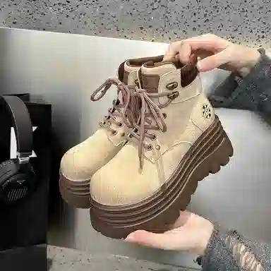 复古潮流底厚增高舒适百搭时尚个性经典马丁 短靴 女