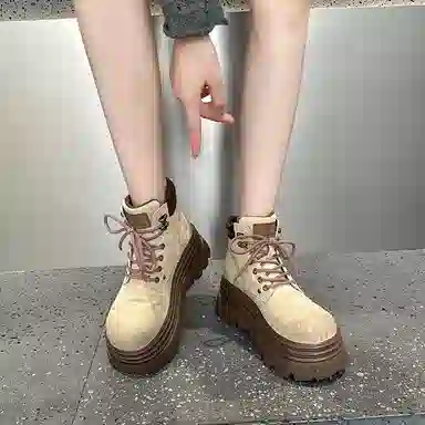 复古潮流底厚增高舒适百搭时尚个性经典马丁 短靴 女