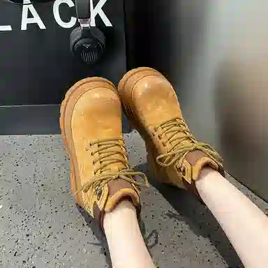 复古潮流底厚增高舒适百搭时尚个性经典马丁 短靴 女